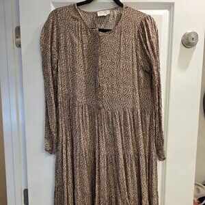 Womens leopard print tiered dress